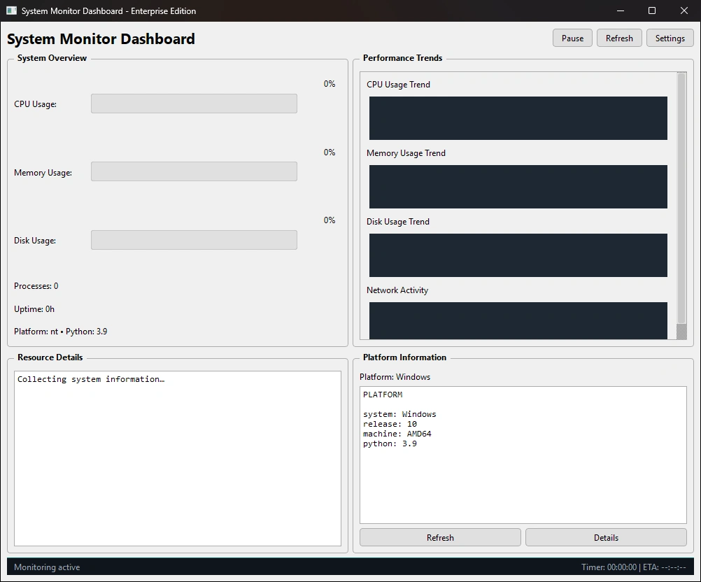 System Monitor Dashboard